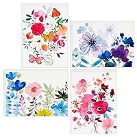 Blank Cards Assortment, Painted Flowers (48 Cards with Envelopes)