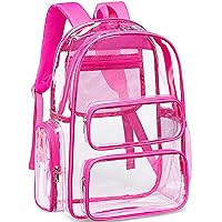 CAMTOP Clear Backpack Heavy Duty Transparent Bag See Through BookBag for Student School Work Festival Sport Travel