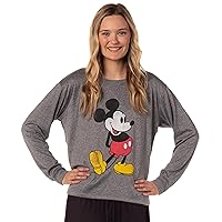 Disney Womens' Mickey Mouse Long Sleeve Pajama Top Sleepwear Shirt