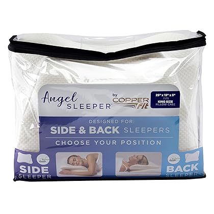 Copper Fit Angel, Ultimate Memory Foam Pillow for Side and Back Sleepers Wearable Blanket, King (Pack of 1), White