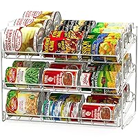 Deco Brothers Stackable Can Rack Organizer for Kitchen and Pantry, Holds Upto 36 Cans, White