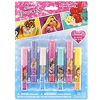 Disney Princess Super Sparkly Lip Gloss Set, 0.05 Fl Oz (Pack of 7)