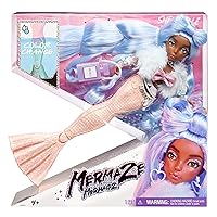 MERMAZE MERMAIDZ Color Change Shellnelle Mermaid Fashion Doll with Designer Outfit & Accessories, Stylish Hair & Sculpted Tail, Poseable, Multicolor, 580829
