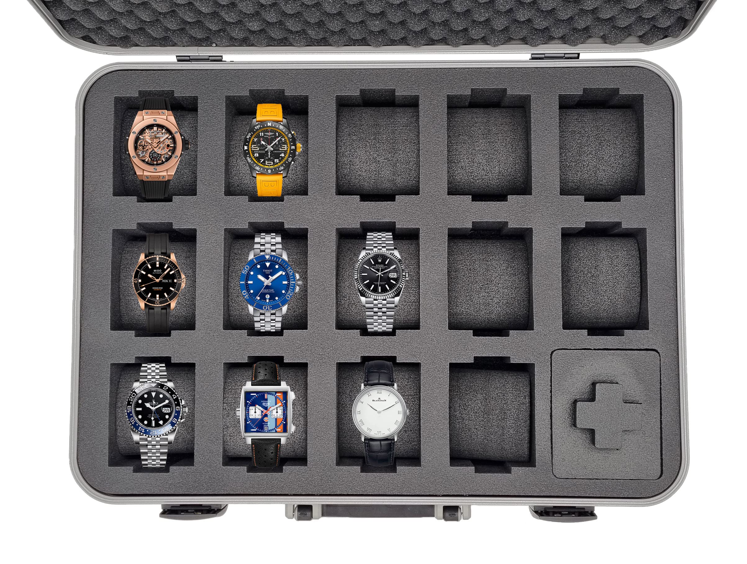 mc-cases® Watch Case Transport Case for up to 14 Watches - Luxury Line - Aluminium Case - Handmade…