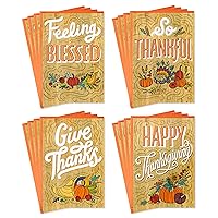 Hallmark Thanksgiving Cards Assortment, Rustic Wood Grain Designs (16 Assorted Cards with Envelopes)