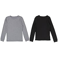 Fruit of the Loom Girls' Premium 2-Pack Thermal Waffle Crew Top