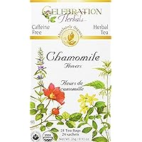 CELEBRATION HERBALS Chamomile Flowers Tea Organic 24 Bag, 0.02 Pound