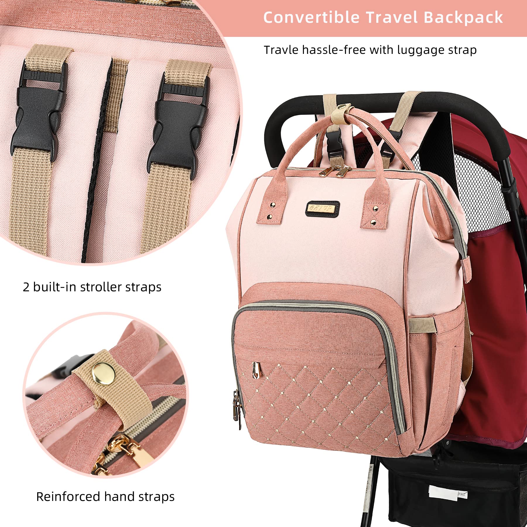 GAIVP Diaper Bag Backpack,Baby Bags for Mom and Dad Maternity Diaper Bag