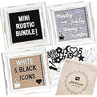 Small Letter Board [Set of 3] Mini Felt Letter Board Letters and Symbols Trio - Adorable Baby Announcement Props or Announcement Board for New Baby, Word Board with Letters (6x6 inches)