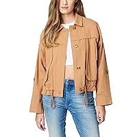[BLANKNYC] womens Luxury Clothing Linen Utility Jacket With Pockets, Comfortable & Stylish Coat