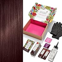 4NRV Medium Natural Red Violet Brown Permanent Hair Color Dye Kit (Color, Developer, Barrier Cream, Gloves, Cleaning Wipe, Shampoo and Conditioner) Color that Lasts up to 8 Weeks