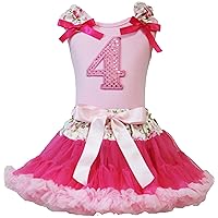 Petitebella Birthday Dress Bling 4th Shirt Rose Hot Pink Skirt Girl Clothing Outfit Set 1-8y