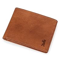 BERLINER BAGS Vintage Leather Men’s Wallet, RFID Shielded Wallet with ID Flap and Coin Pocket - Brown