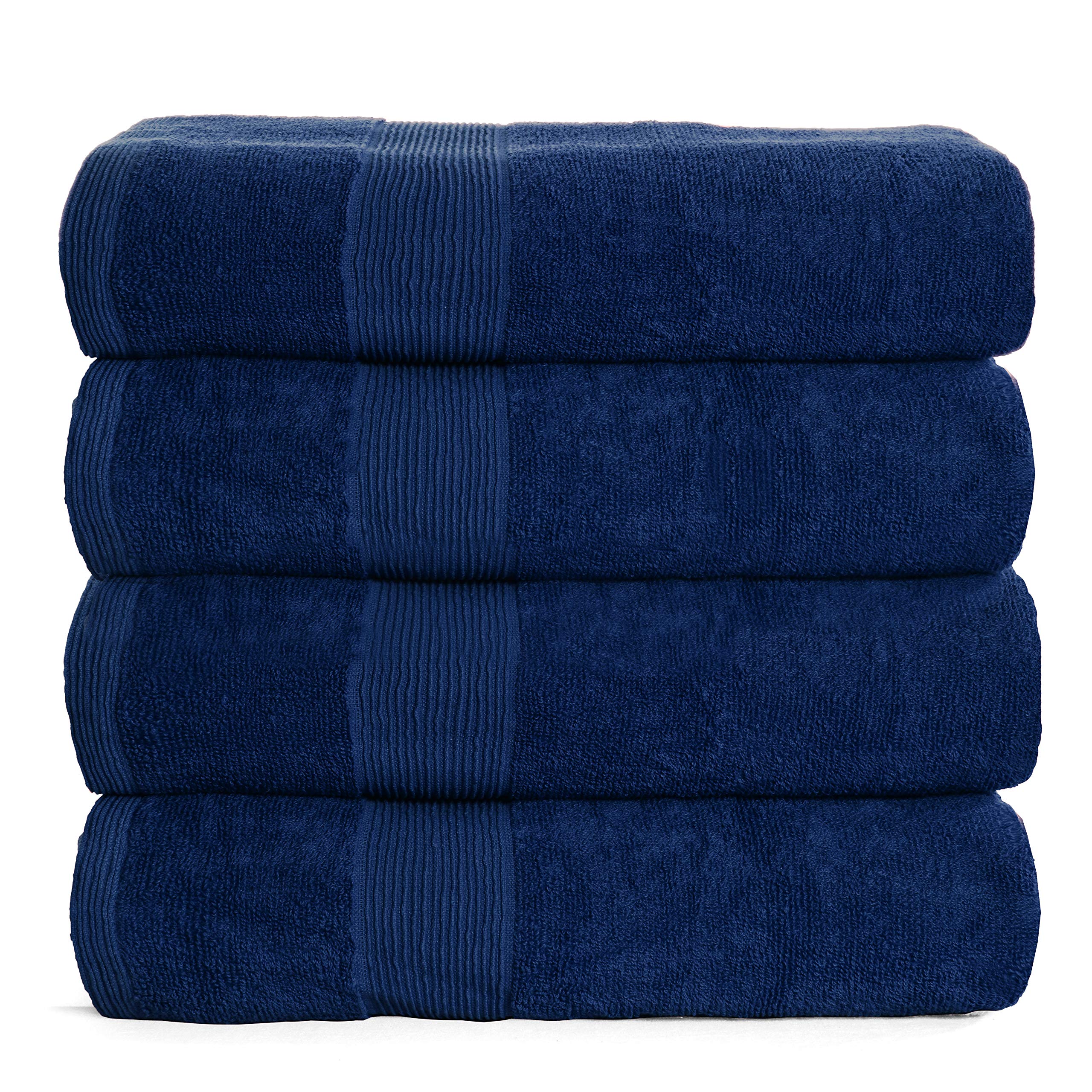 Elvana Home 4 Pack Bath Towel Set 27x54, 100% Ring Spun Cotton, Ultra Soft Highly Absorbent Machine Washable Hotel Spa Quality Bath Towels for Bath...