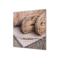 Printed Tempered glass wall art – Glass kitchen backsplash BS22 Bakery products Series: Wheat Bread Bread 10