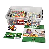 PLUS PLUS - Open Play Set - 3,600 Piece in Storage Tub - Basic, Neon and Pastel Mix - Construction Building Stem Toy, Interlocking Mini Puzzle Blocks for Kids