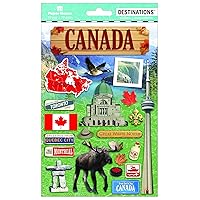 Paper House Productions Travel Canada 2D Stickers, 3-Pack, Green