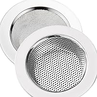 2 Pcs Kitchen Sink Strainer Stainless Steel, Mesh and Punching, Kitchen Sink Drain Strainer, Sink Strainers with Large Wide Rim 4.5