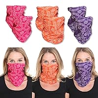 Balaclava Face Mask, Neck Gaiter, UV Protector Hood Motorcycle Ski Snowboarding Cycling Hunting Scarf for Men Women Kids (Orange, Pink, Purple)