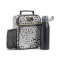 Fit & Fresh Foundry, Thayer Insulated Lunch Bag with 28oz.Sport Water bottle, Reusable Lunch Box, Mini Cooler Bag, Perfect for Work, College, Picnics