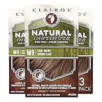 Clairol Natural Instincts Semi-Permanent Hair Dye for Men, M9 Light Brown Hair Color, Pack of 3