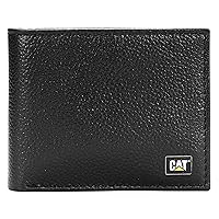 Caterpillar Men's Leather Bifold Wallet with Id Window