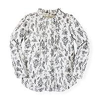 Hope & Henry Girls' Long Sleeve Button Down Pleated Blouse