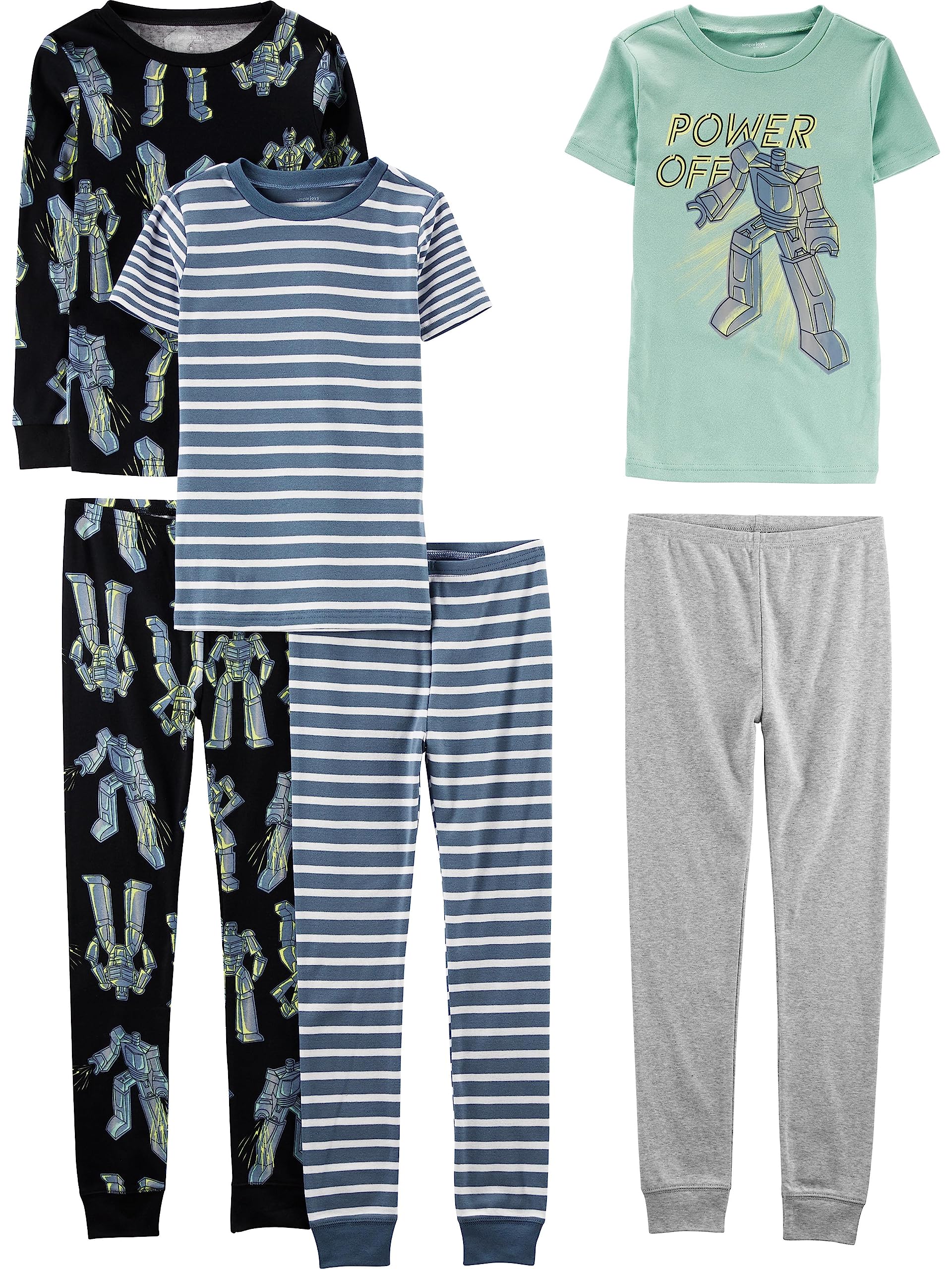 Simple Joys by Carter's Boys' 6-Piece Snug-fit Cotton Pajama Set