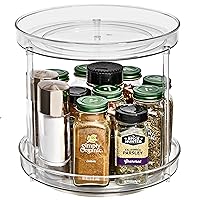 Sorbus 9 Inch 2 Tier Clear Lazy Susan Organizer | Lazy Susan for Refrigerator Organizing | Rotating Lazy Susan Turntable for Fridge, Pantry, Cabinet, Table, Makeup, Bathroom