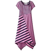 Bonnie Jean Little Girls' Stripe Knit Asymmetrical Hem Dress