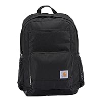 Carhartt Single-Compartment, Durable Pack with Laptop Sleeve and Duravax Abrasion Resistant Base, 23L Backpack (Black), One Size