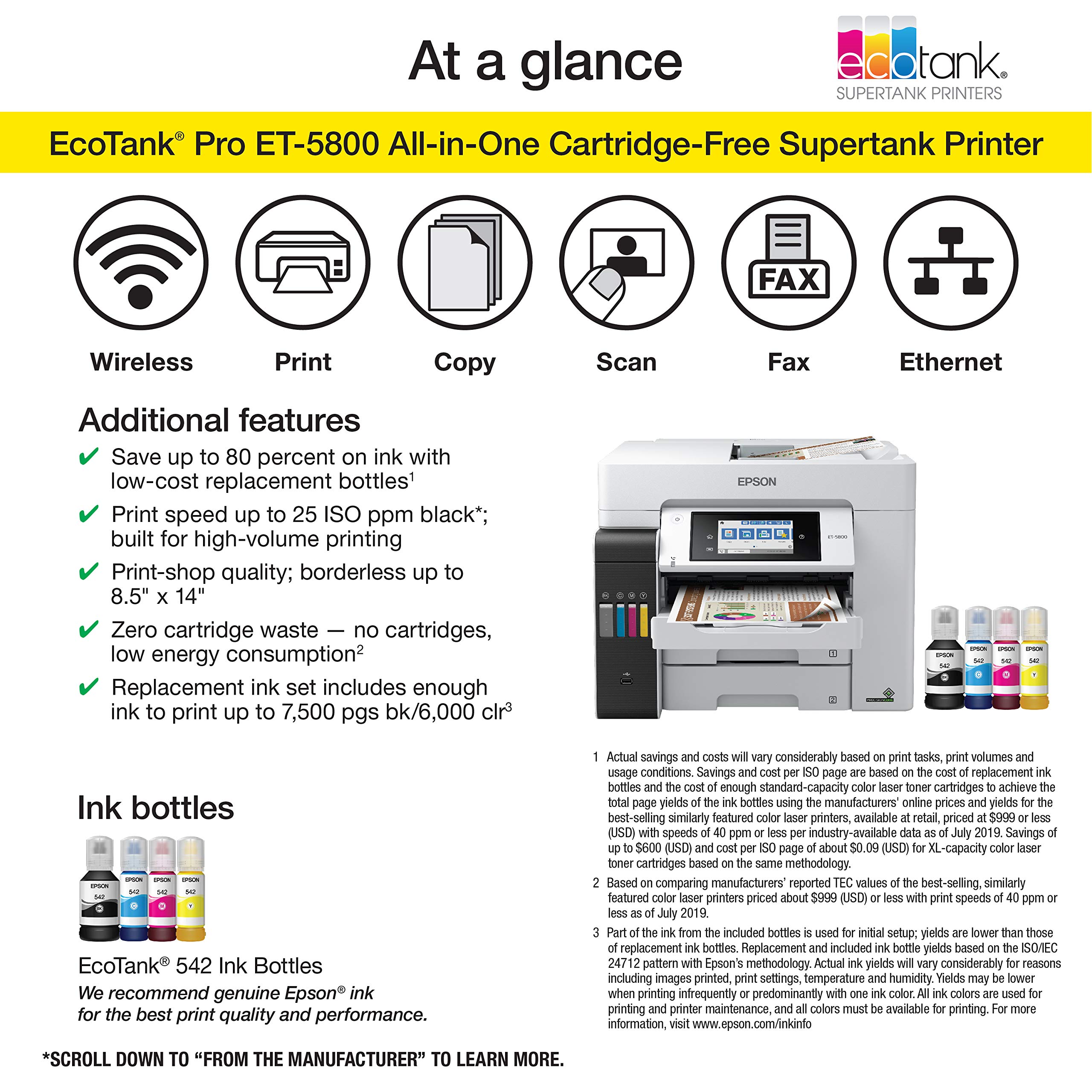 Mua Epson Ecotank Pro Et 5800 Wireless Color All In One Supertank Printer With Scanner Copier 9095