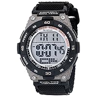 Sport Men's 40/8330BLK Brown Accented Digital Chronograph Black Nylon Strap Watch