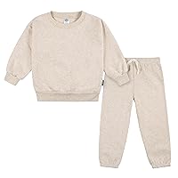 Gerber Baby Girls' Toddler 2-piece Fleece Sweatshirt and Jogger Set