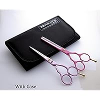 Pink Hair Cutting Shears Set, Hair Cutting and Hair Thinning Shears for all Hair Types, Japanese Style + Presentation Case
