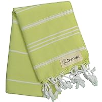 Bersuse 100% Cotton Anatolia Turkish Hand Towel - 23x43 Inches, Pistacho Green