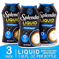 SPLENDA LIQUID Zero Calorie French Vanilla Sweetener drops, 1.68 Ounce Bottle (Pack of 3)