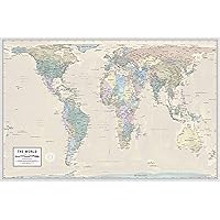 Gall Orthographic World Map | Most Accurate World Map - Countries are Shown in Correct Proportion to Each Other | Laminated World Map | 36” x 24”