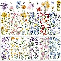 12 Sheets Botanical Flowers Rub on Transfers for Crafts and Furniture Rub on Transfers Stickers Spring Floral Rub on Decals for Home Office Paper Wood DIY Craft,11.9 x 5.9 Inch (Floral)