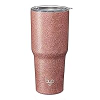 BYO by BUILT 30 Ounce Double Walled Stainless Steel Tumbler Rose Gold Glitter 5237748