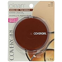 CoverGirl Clean Pressed Powder Warm Beige 145, 0.39-Ounce Pan (Pack of 2)