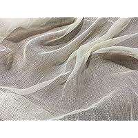 Mull Muslin 100% Cotton Fabric Voile Curtains Fine Unbleached Cheesecloth Linen Look Wedding Table Runner - 140cm Wide - Ecru Cream (Per Metre)