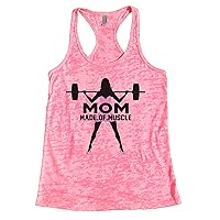 Funny Womens Workout Tanks Mom Made of Muscles Royaltee Gym Collection