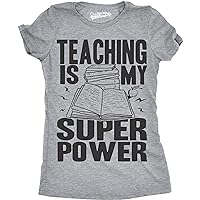 Womens Teaching is My Superpower Funny Teacher Superhero Nerd T Shirt