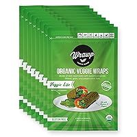 Raw Organic Veggie Life Veggie Wraps | Wheat-Free, Gluten Free, Paleo Wraps, Non-GMO, Vegan Friendly Made in the USA (8 Pack)