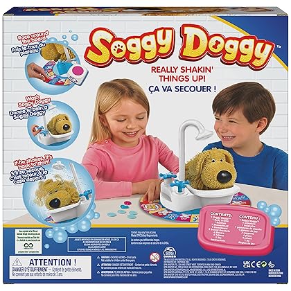 Soggy Doggy, The Showering Shaking Wet Dog Award-Winning Kids Game Board Game for Family Night Fun Games for Kids Toys & Games, for Kids Ages 4 and Up
