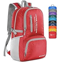 ZOMAKE Lightweight Packable Backpack - 35L Light Foldable Hiking Backpacks Water Resistant Collapsible Daypack for Travel(Red)