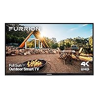 Aurora 65-Inch Full-Sun 4K LED Outdoor Smart TV - Weatherproof HDR10 LED Outdoor Television with Anti-Glare, 1000-Nit LED Screen, Tempered Glass, External Antennas for Fully Sunny Outdoor Living Areas