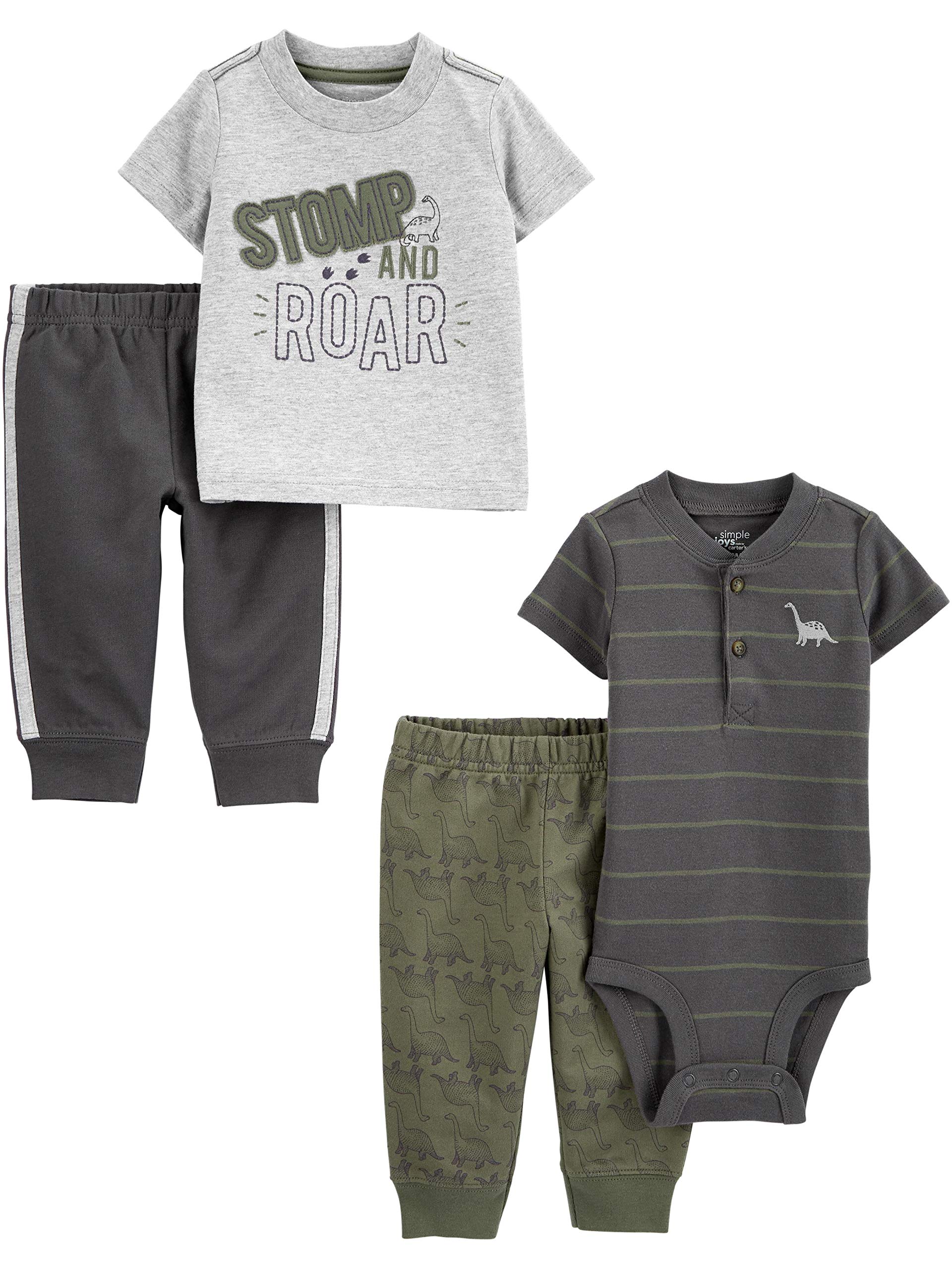 Simple Joys by Carter's Baby Boys' 4-Piece Bodysuit, Top, and Pant Set