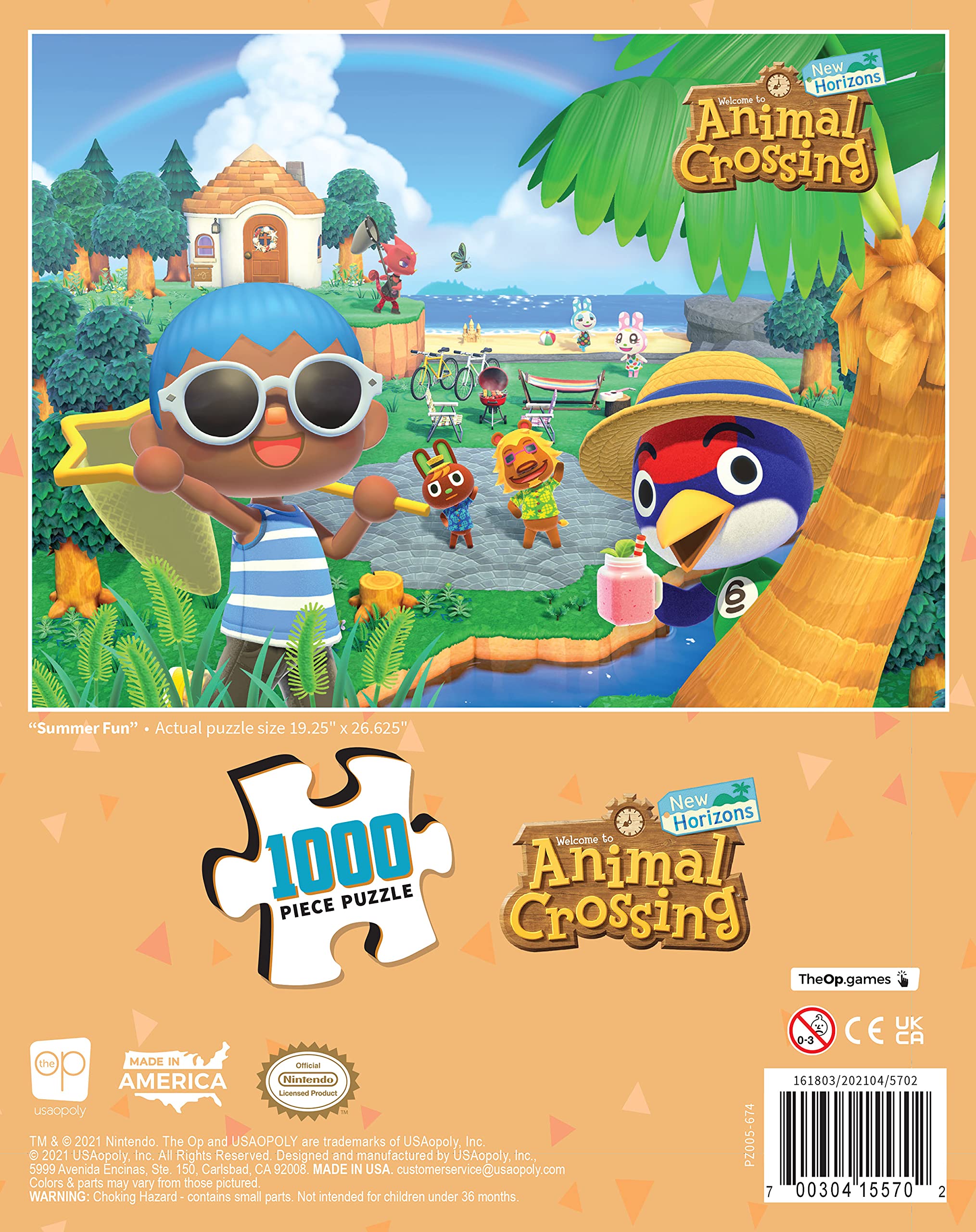 Animal Crossing “Summer Fun” 1000 Piece Jigsaw Puzzle | Collectible Puzzle Featuring Familiar Characters from The Nintendo Switch Game | Officially Licensed Nintendo Merchandise